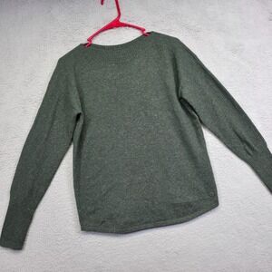 Royal Robbins Sweater Women XS Green Balloon Sleeve Merino Wool Linen Minimalist